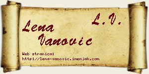 Lena Vanović vizit kartica